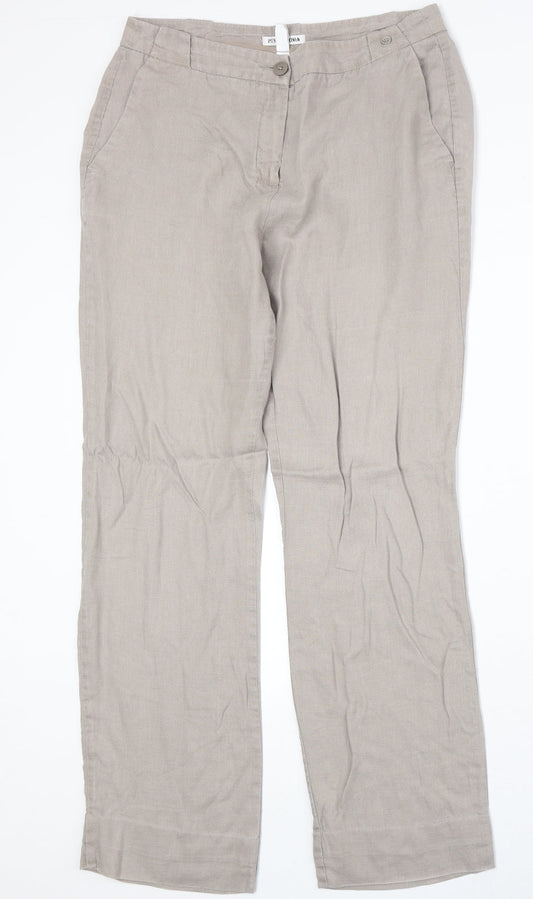 Womens UK Size 12 Punt Roma Regular Fit  Beige Trousers