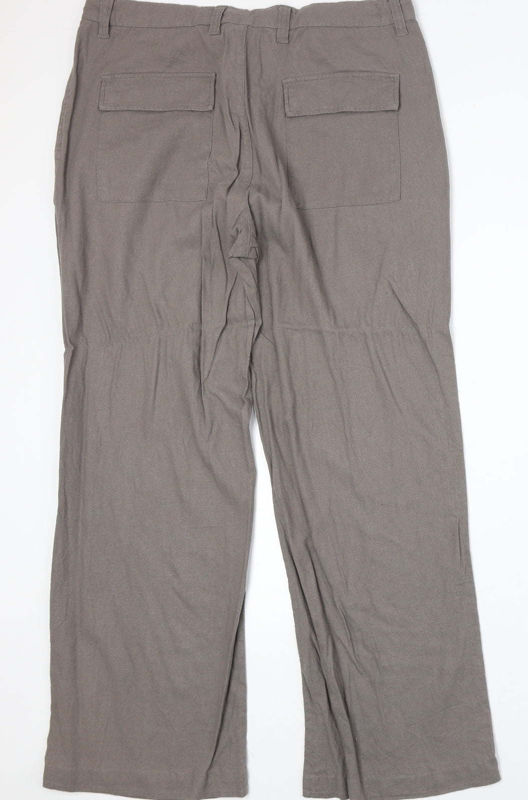 Avenue Womens Beige Linen Trousers Size 36 in Regular Zip