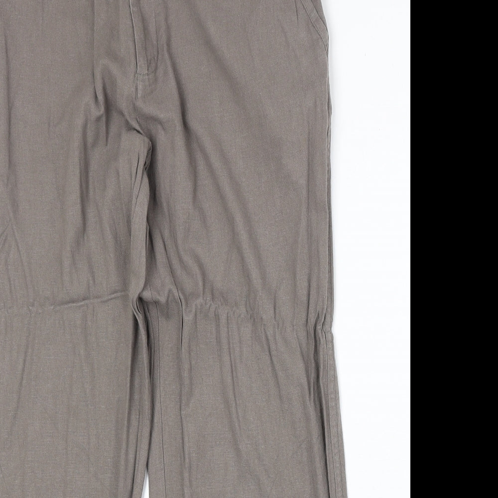 Avenue Womens Beige Linen Trousers Size 36 in Regular Zip