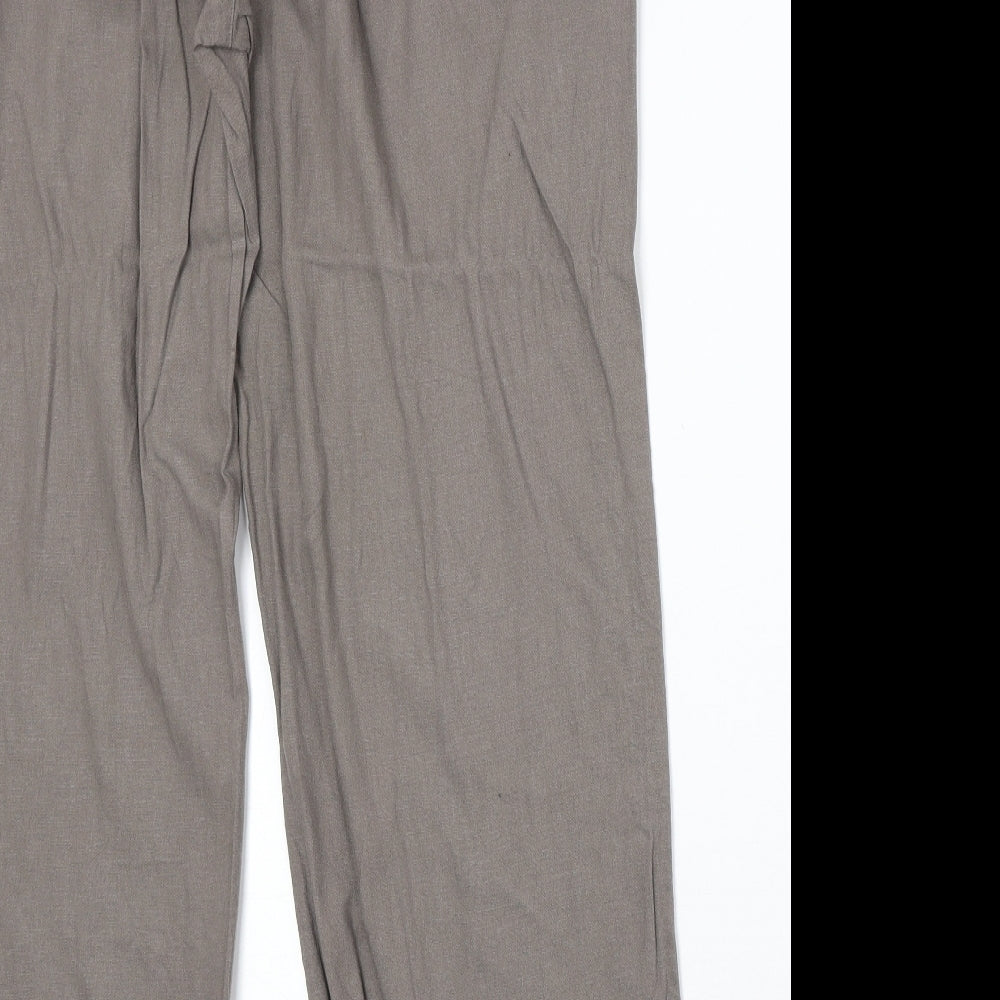 Avenue Womens Beige Linen Trousers Size 36 in Regular Zip