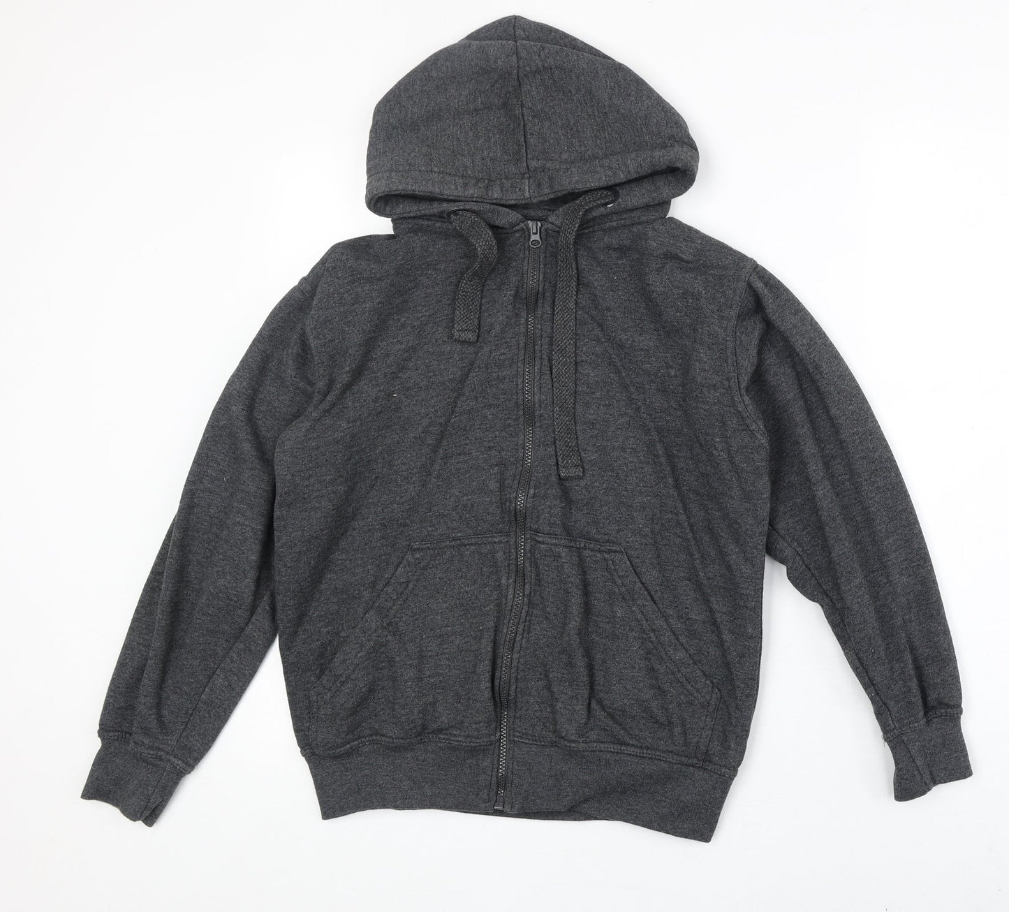 Preworn Womens Grey Cotton Full Zip Hoodie Size S Zip