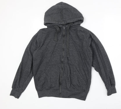 Preworn Womens Grey Cotton Full Zip Hoodie Size S Zip