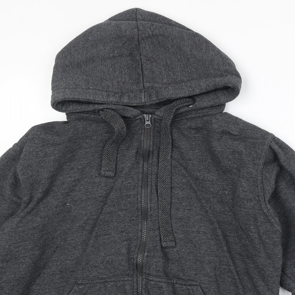 Preworn Womens Grey Cotton Full Zip Hoodie Size S Zip