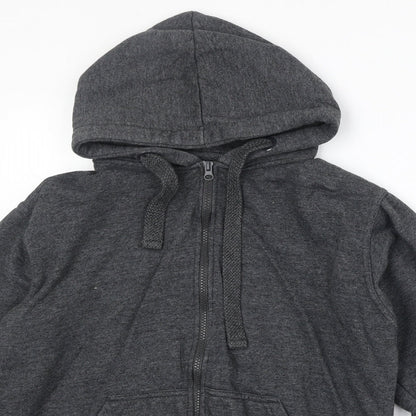 Preworn Womens Grey Cotton Full Zip Hoodie Size S Zip