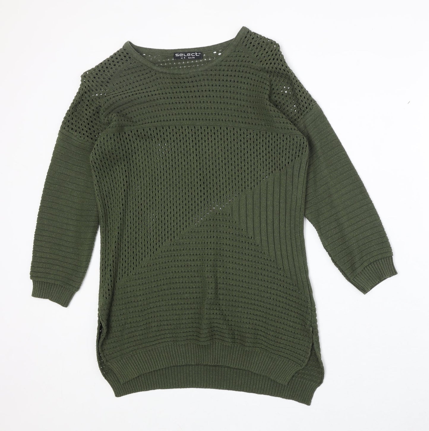 Womens UK Size 6 Select Green Pullover Jumper