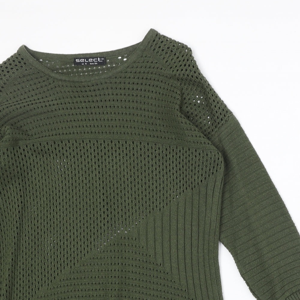 Womens UK Size 6 Select Green Pullover Jumper