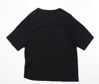 Womens UK Size L Preworn Black Basic T-Shirt