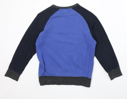 Mobacco Boys Blue Geometric 100% Cotton Pullover Sweatshirt Size 8-9 Years Pullover