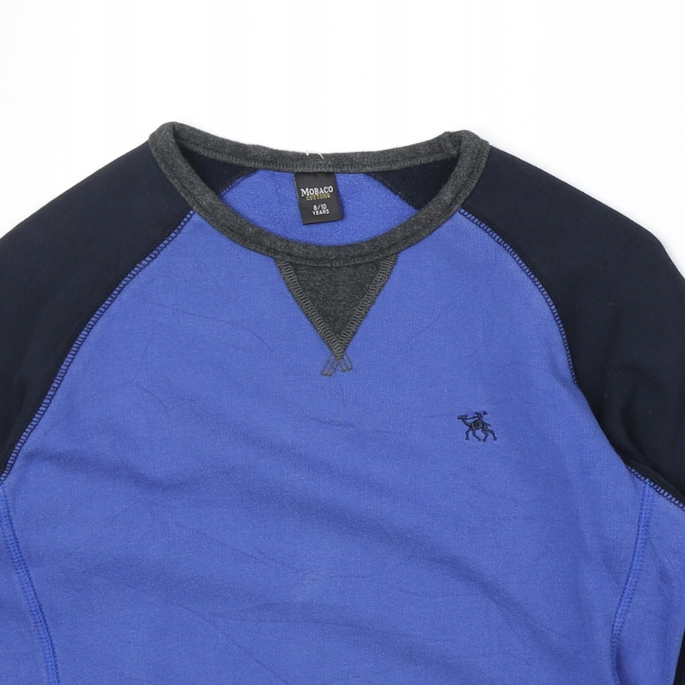 Mobacco Boys Blue Geometric 100% Cotton Pullover Sweatshirt Size 8-9 Years Pullover
