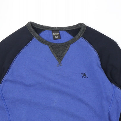 Mobacco Boys Blue Geometric 100% Cotton Pullover Sweatshirt Size 8-9 Years Pullover