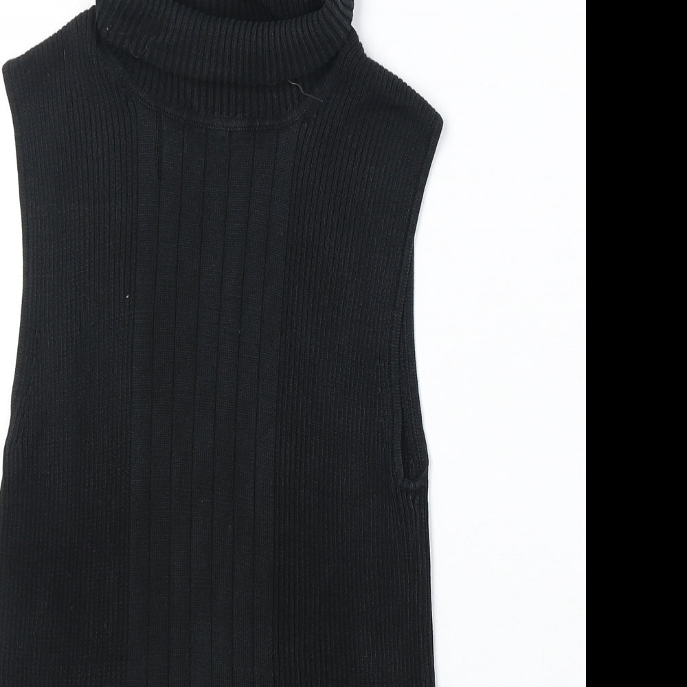 Laundry Industry Womens Black Polyester Basic T-Shirt Size XS Roll Neck
