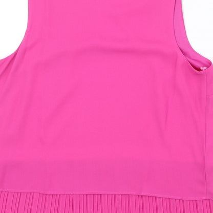 Dunnes Stores Womens Pink Polyester Basic Tank Size 10 Round Neck