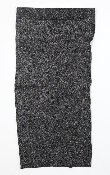 Oasis Womens Silver Viscose Bandage Skirt Size M