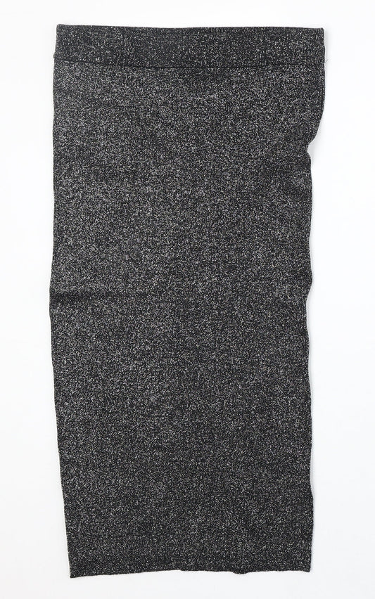 Oasis Womens Silver Viscose Bandage Skirt Size M