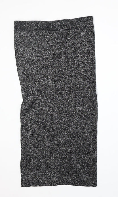 Oasis Womens Silver Viscose Bandage Skirt Size M