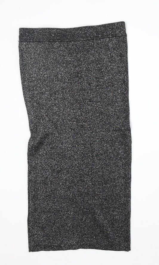 Oasis Womens Silver Viscose Bandage Skirt Size M