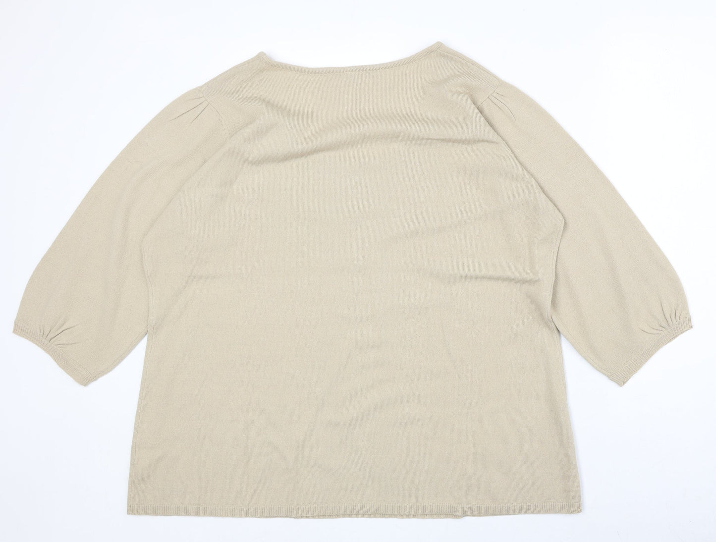 Womens UK Size 20 Note Beige Pullover Jumper
