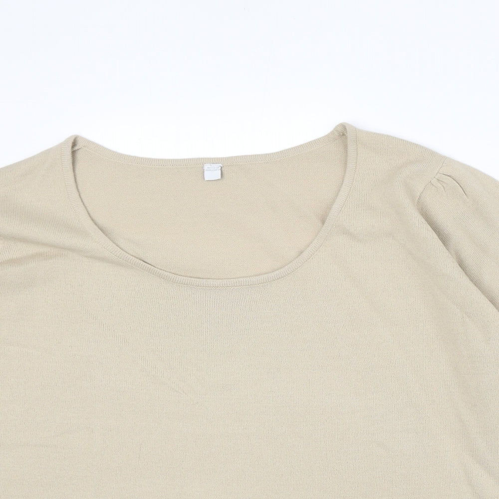 Womens UK Size 20 Note Beige Pullover Jumper