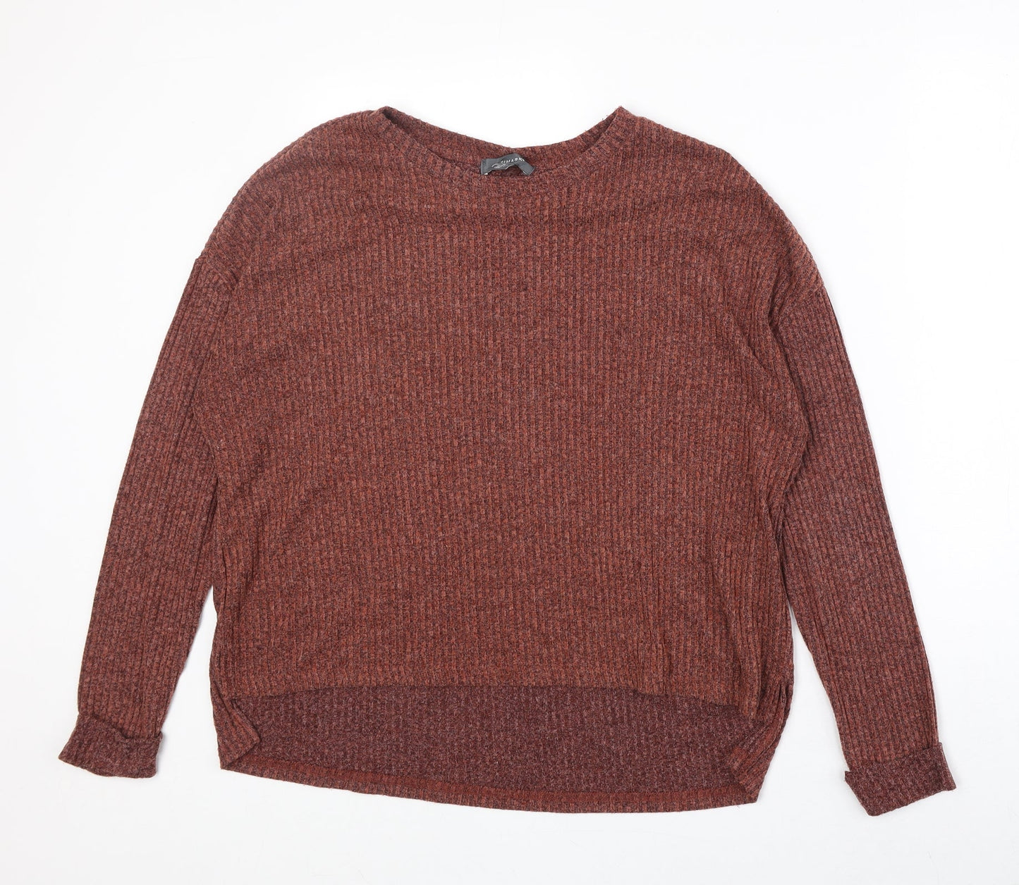 Primark Womens Orange Round Neck Acrylic Pullover Jumper Size M