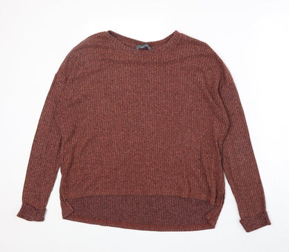 Primark Womens Orange Round Neck Acrylic Pullover Jumper Size M