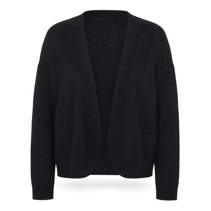 EWM Womens Black V-Neck Acetate Cardigan Jumper Size M