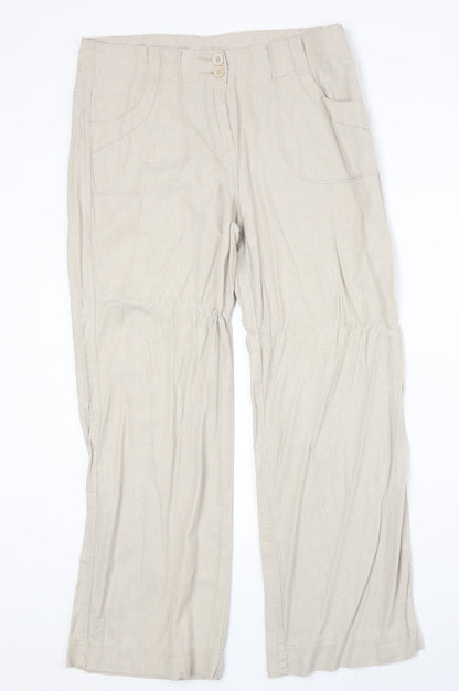 Womens UK Size 12 Marks and Spencer Regular Fit  Beige Trousers
