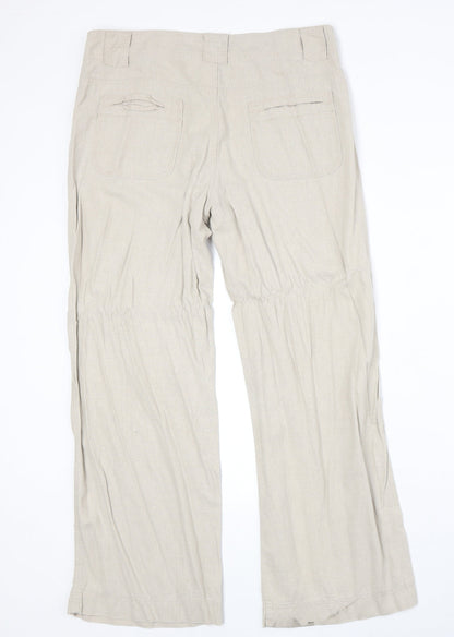 Womens UK Size 12 Marks and Spencer Regular Fit  Beige Trousers