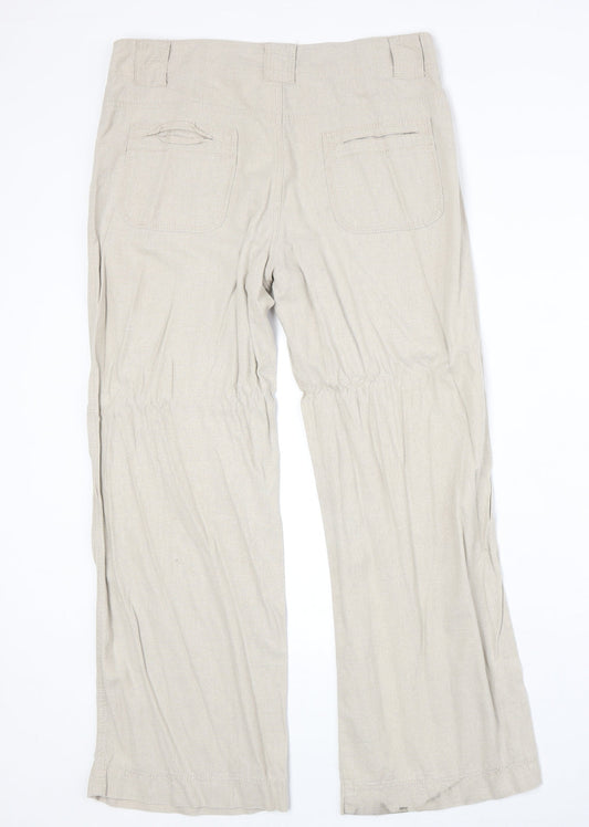 Womens UK Size 12 Marks and Spencer Regular Fit  Beige Trousers