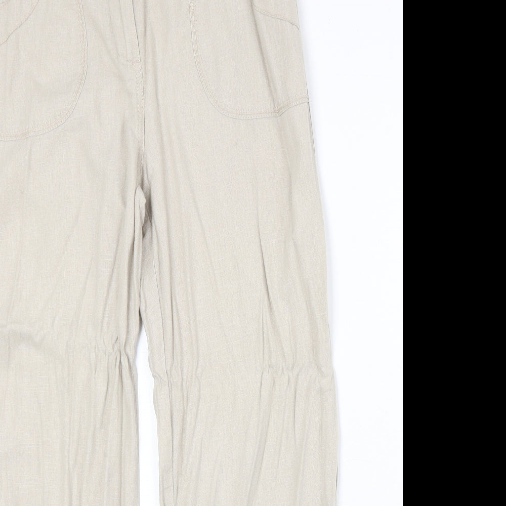 Womens UK Size 12 Marks and Spencer Regular Fit  Beige Trousers