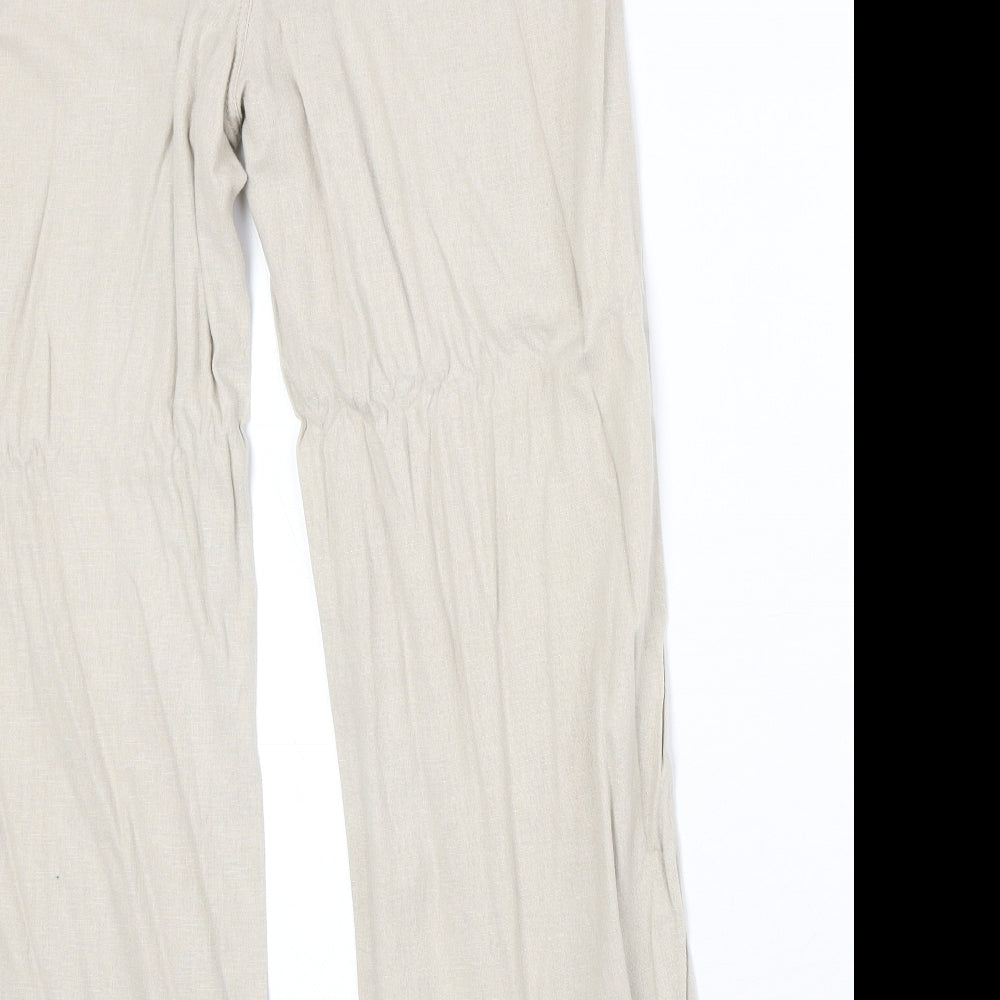 Womens UK Size 12 Marks and Spencer Regular Fit  Beige Trousers