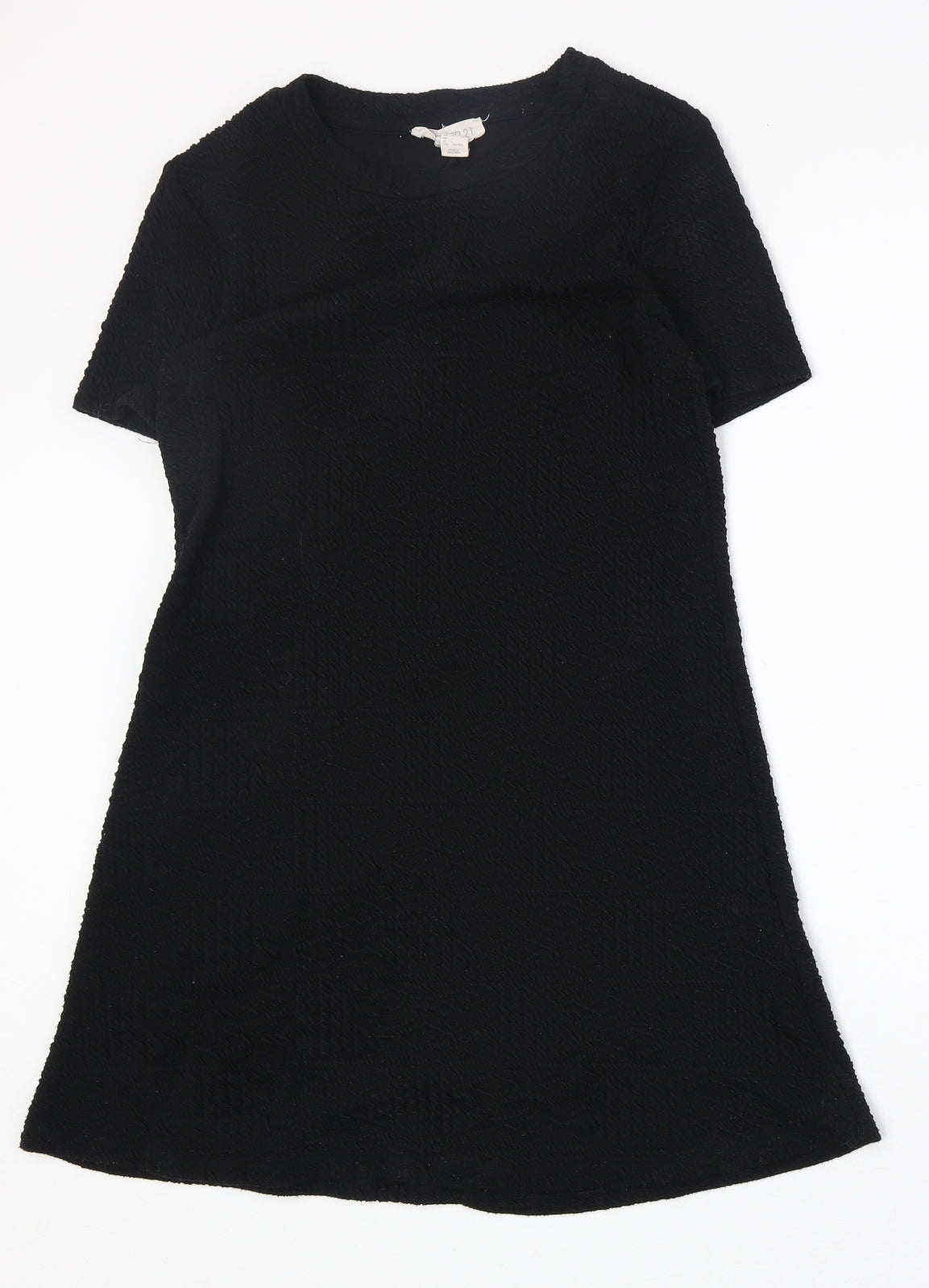 Forever 21 Girls Black Polyester A-Line Size L Round Neck Pullover