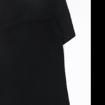 Forever 21 Girls Black Polyester A-Line Size L Round Neck Pullover