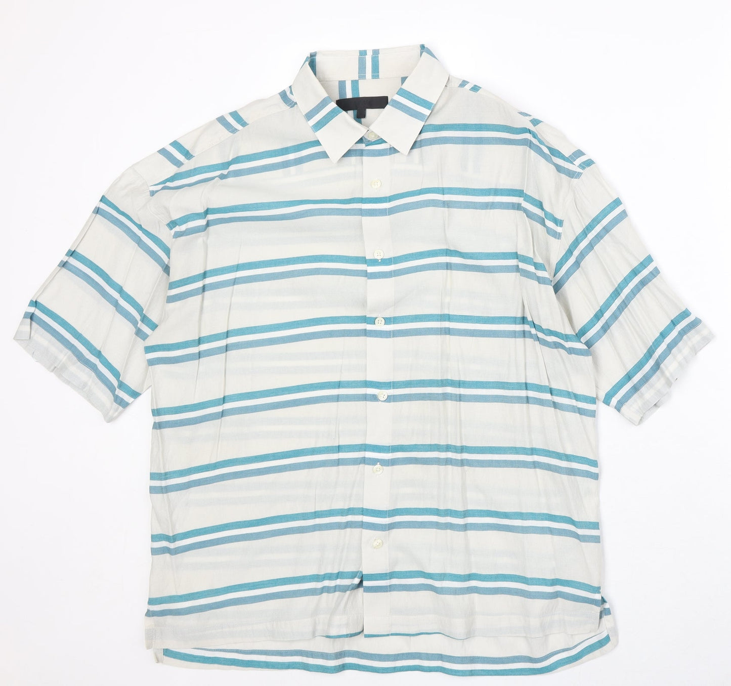Mens UK Size M Menace Blue  Button-Up Short Sleeve Casual Shirt