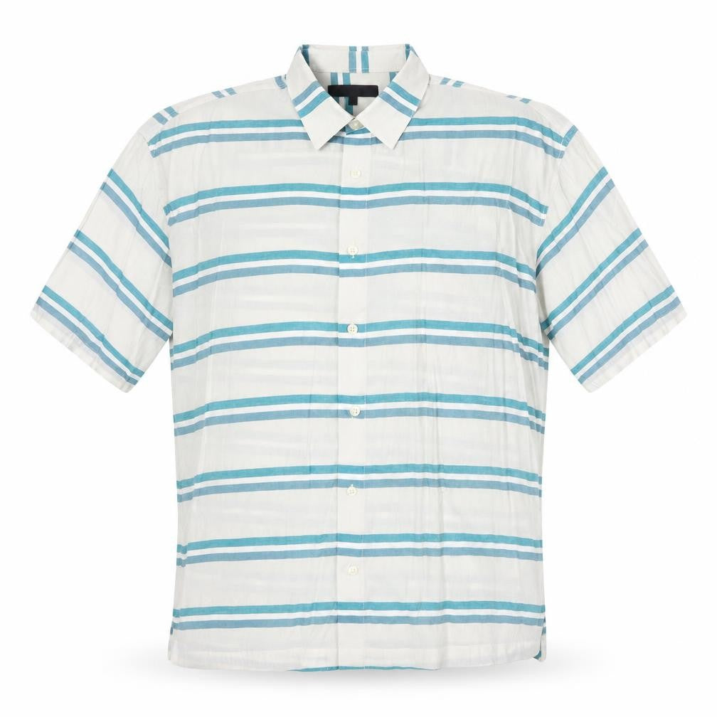 Mens UK Size M Menace Blue  Button-Up Short Sleeve Casual Shirt