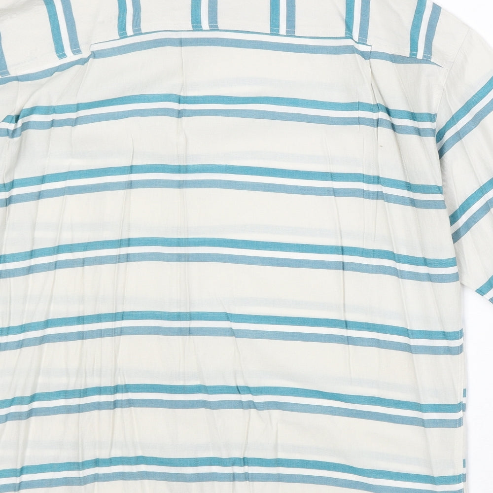 Mens UK Size M Menace Blue  Button-Up Short Sleeve Casual Shirt