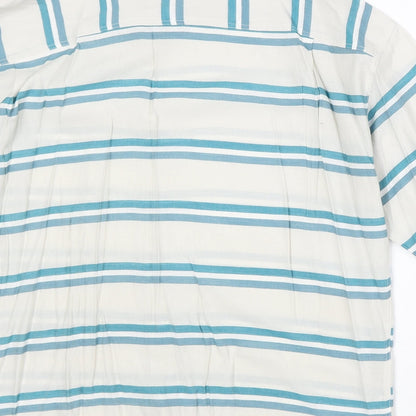 Mens UK Size M Menace Blue  Button-Up Short Sleeve Casual Shirt