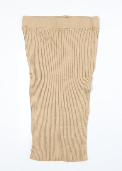 Marks and Spencer Womens Yellow Viscose Bandage Skirt Size M