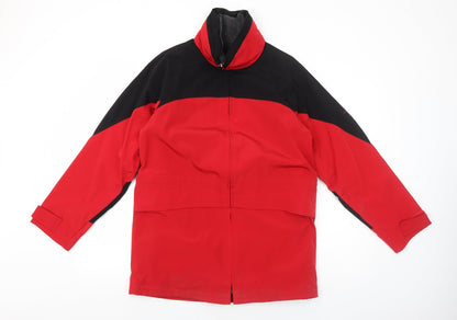 Mens UK Size S Liz Claiborne Red Windbreaker Coat