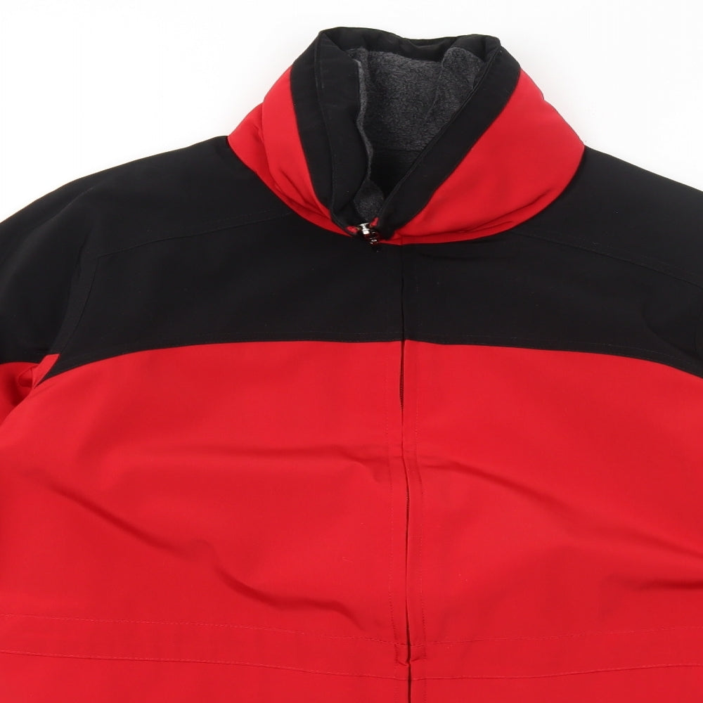 Mens UK Size S Liz Claiborne Red Windbreaker Coat