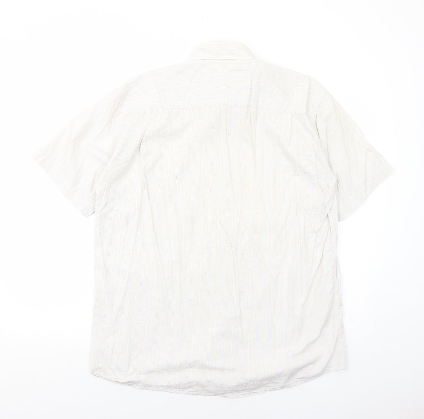 Mens UK Size 42 Kastor White  Button-Up Short Sleeve Casual Shirt