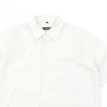 Mens UK Size 42 Kastor White  Button-Up Short Sleeve Casual Shirt