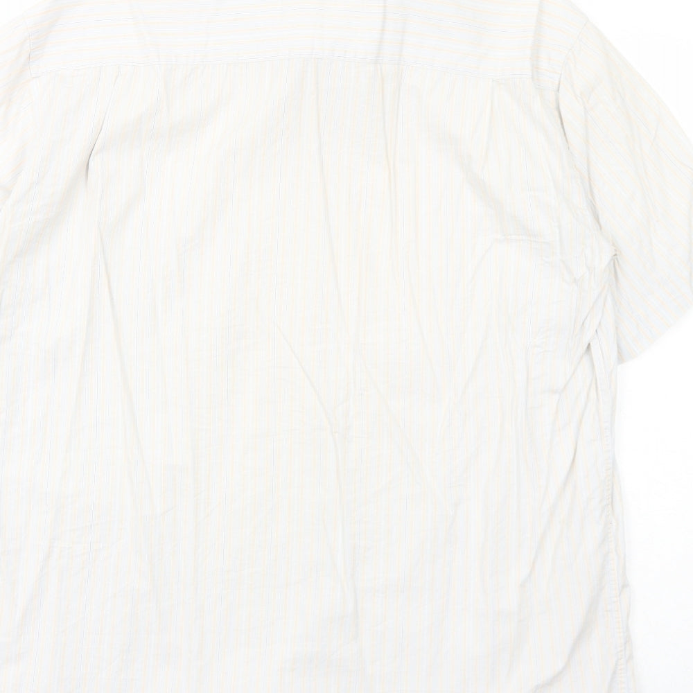 Mens UK Size 42 Kastor White  Button-Up Short Sleeve Casual Shirt