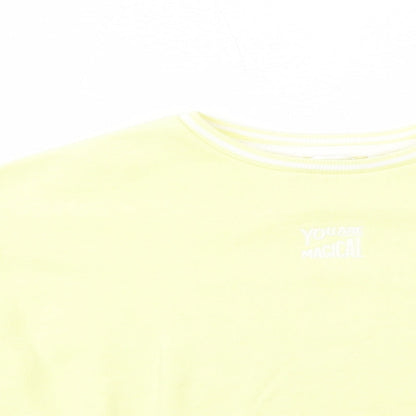 Marks and Spencer Girls Yellow Cotton Pullover Sweatshirt Size 6-7 Years Pullover