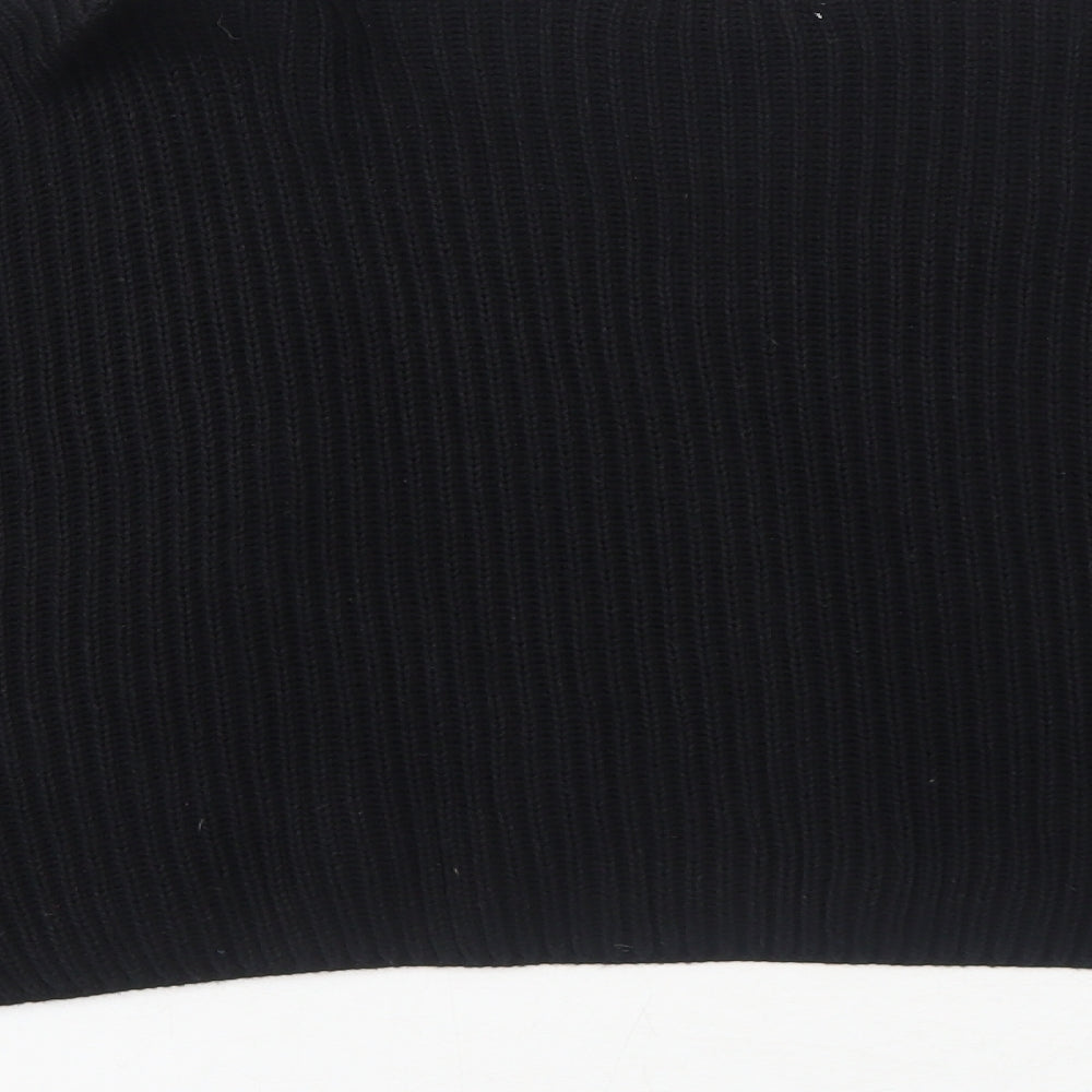 Cotton Candy LA Womens Black V-Neck Acrylic Pullover Jumper Size S