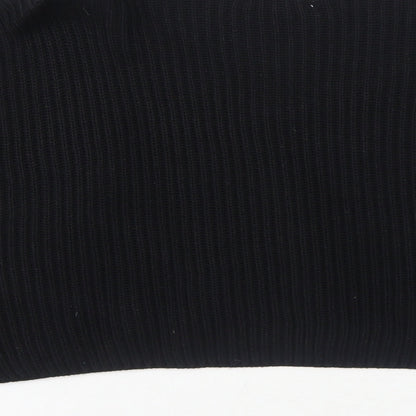 Cotton Candy LA Womens Black V-Neck Acrylic Pullover Jumper Size S
