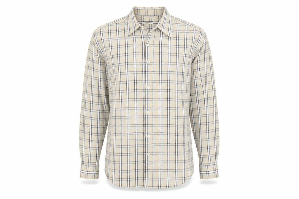 Mens UK Size S Dunnes Stores Beige  Button-Up Long Sleeve Casual Shirt