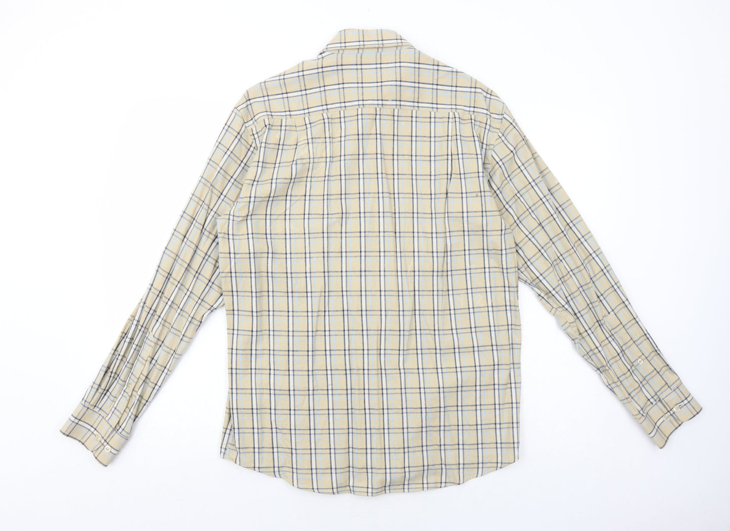Mens UK Size S Dunnes Stores Beige  Button-Up Long Sleeve Casual Shirt