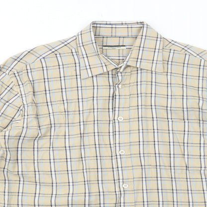 Mens UK Size S Dunnes Stores Beige  Button-Up Long Sleeve Casual Shirt
