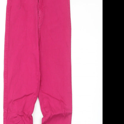 Bershka Womens Pink Cotton Skinny Jeans Size 10 Regular Zip