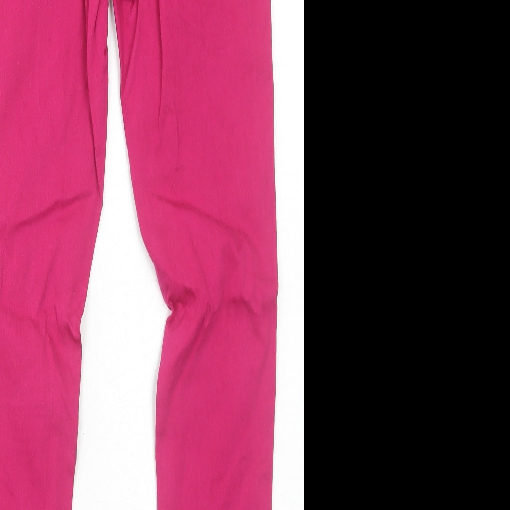 Bershka Womens Pink Cotton Skinny Jeans Size 10 Regular Zip